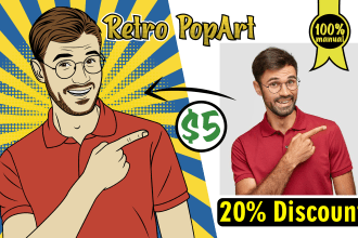 draw lichtenstein style retro pop art portrait comics