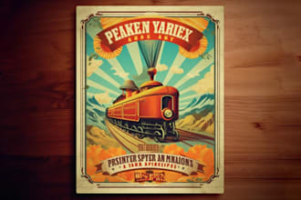 design retro vintage poster, movie poster and poster illustration