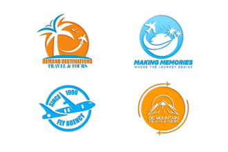 design travel agency adventure and mountain logo