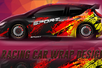 do racing car wrap design, racing car wrap, car wrap design, itasha car wrap