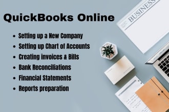 setup, catch up and do bookkeeping in quickbooks online