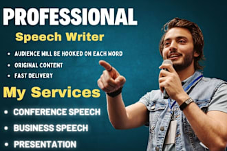 write conference speech,  business speech and presentation