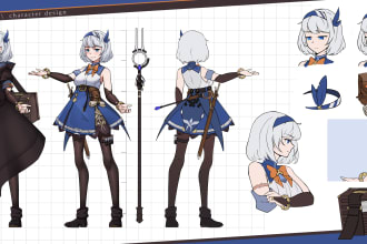 draw character sheet for your oc,  waifu and husbando
