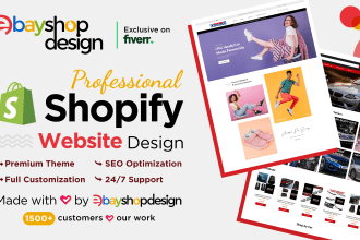 create shopify store design, shopify website design, shopify dropshipping store