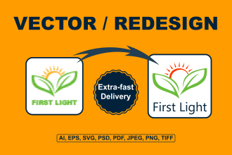 manually redesign, redraw, recreate, edit, modify or convert logo to vector