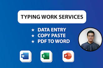 do data entry and typing work 1 to 10 page