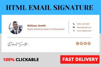 make email signature HTML, clickable HTML email signature