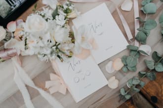 design an elegant wedding invitation template, thankyou card for your business