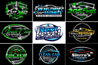 create automotive repair auto detailing and car wash logo