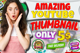 design amazing eyecatching youtube thumbnail