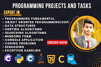 do python c cpp c sharp java programming tasks and projects