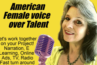record a north american female voice over audiobook