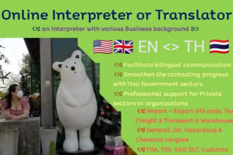 interpret meeting or translate document in thai vs english