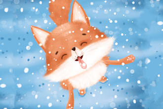 create children story book illustration with cute animals