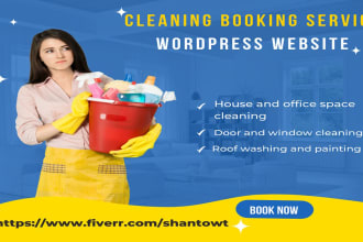 design office, house cleaning booking services wordpress website