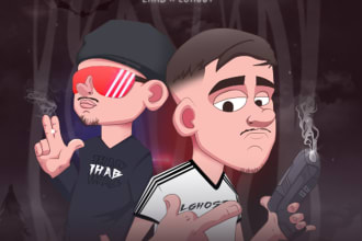 make a cartoon artwork rap for your song, album or mixtape