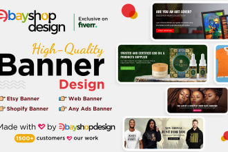 do website banner design, print banner, social media banners and ad banner