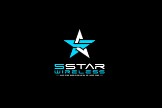 design awesome modern 5star wireless logo