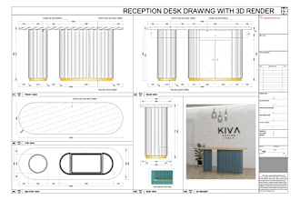 design your furniture with millwork shop drawing in autocad with 3d render