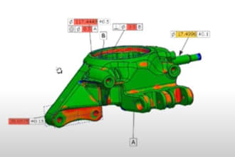 do 3d quality control inspection of scanned parts compared to design model