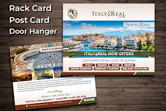 design elegance rack card, door hanger, post cards