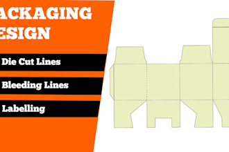 custom product packaging dielines  cut lines and designs