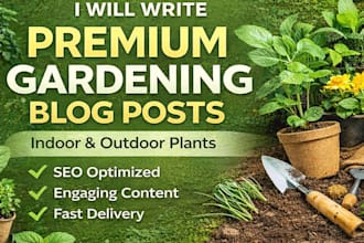 write SEO gardening blog posts for indoor and outdoor plants
