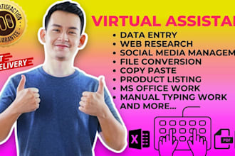 be your personal virtual assistant for fastest data entry, typing, web research