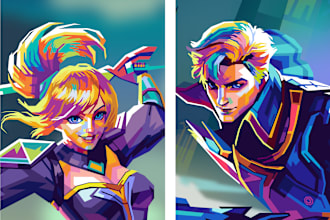 draw your game character photos into wpap pop art style