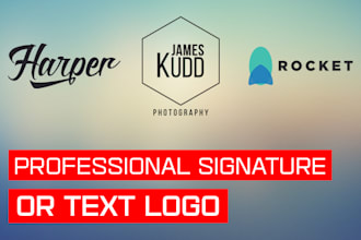 design a PROFESSIONAL signature or text logo