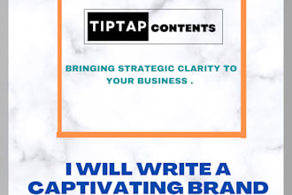 write captivating brand story, bio, about me or web content