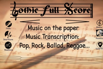 transcribe your song of pop, rock, ballad and reggae