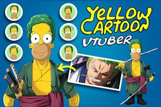 create custom adorable live2d vtuber model design and rigging animation