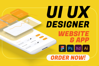 Top 5!  mobile app ui design, landing page UI, dashboard, web UI UX design figma xd