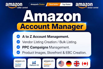 be your amazon account manager, seller and vendor central PPC expert