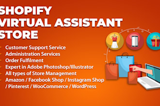 shopify virtual assistant, store manager