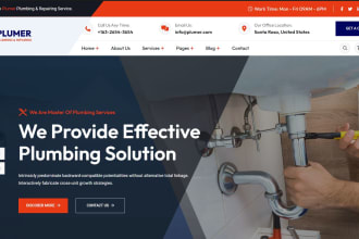 plumbing roofing, hvac, handyman, pressure washing, construction plumber website