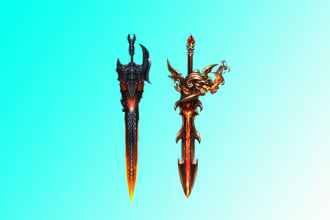 create awesome seven star sword logo for you with my on creativity