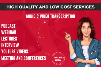 transcribe 30 minute video audio transcription in english