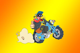design outstanding happy turkey motorcycle logo with express delivery