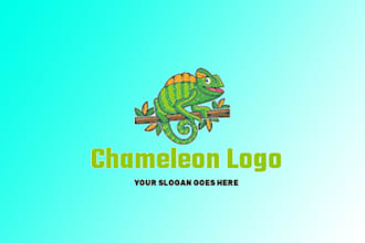 design super chameleon sport mascot logo with source file in 12 hours