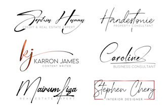 design handwritten, scripted, cursive signature logo design