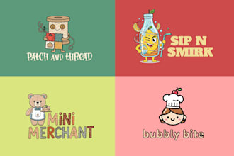 design a cute playful eyecatching mascot logo for your brand