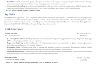create an american style resume for the US job market and companies