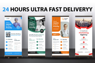 design roll up banner, retractable banner, roller, pop up, pull up or x banner