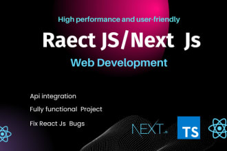develop react js, next js, typescript web app frontend