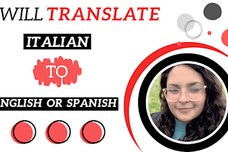 professionally translate italian to english or spanish