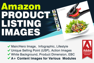 design amazon product listing images, a plus content and ebc