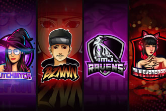 design a mascot logo for streamer, esport, twitch, youtube