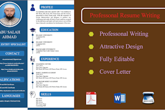 write a professional CV and resume